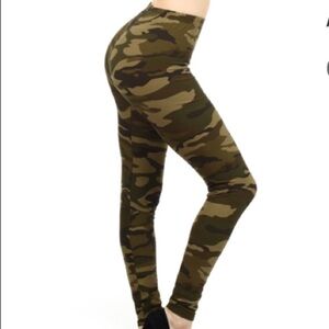 Camo Stretch Elastic Waist Camo Army Green Legging